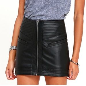 Black Vegan Leather Mini Skirt by Jack/BB Dakota